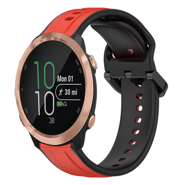 For Garmin Forerunner 645 20mm Convex Loop Two-Color Silicone Watch Band