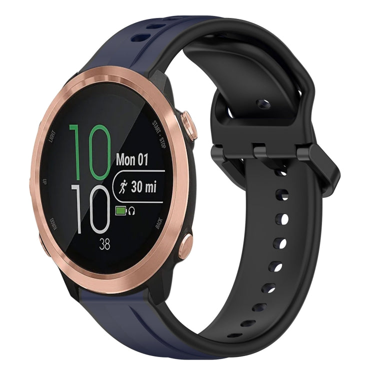 For Garmin Forerunner 645 20mm Convex Loop Two-Color Silicone Watch Band