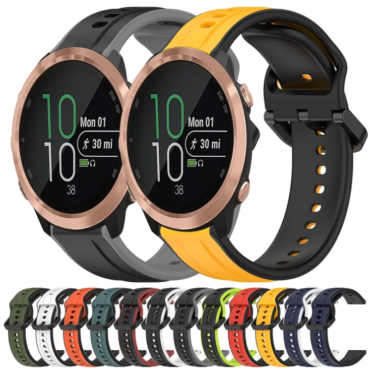 For Garmin Forerunner 645 20mm Convex Loop Two-Color Silicone Watch Band