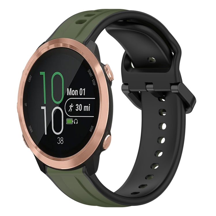 For Garmin Forerunner 645 Music 20mm Convex Loop Two-Color Silicone Watch Band