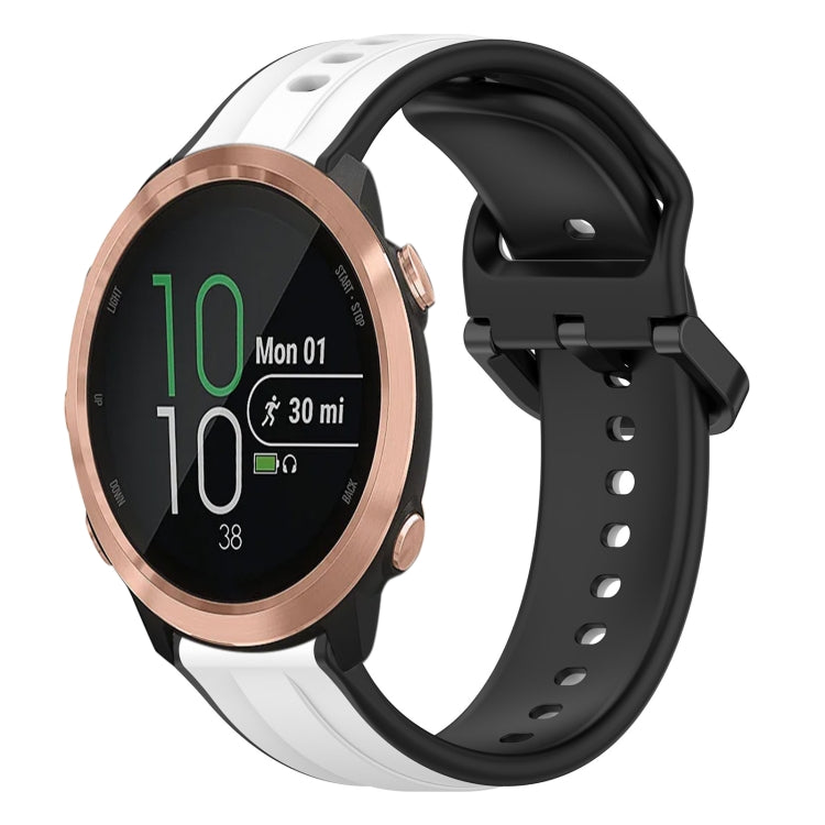 For Garmin Forerunner 645 Music 20mm Convex Loop Two-Color Silicone Watch Band