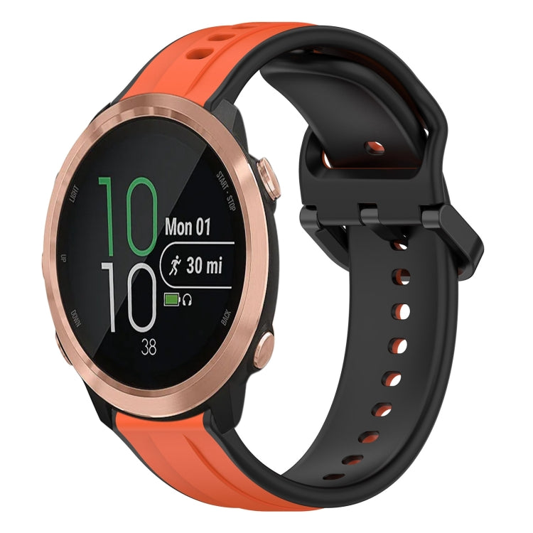 For Garmin Forerunner 645 Music 20mm Convex Loop Two-Color Silicone Watch Band
