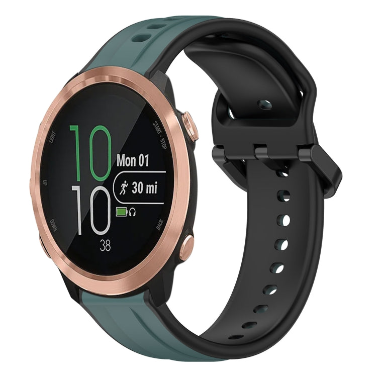 For Garmin Forerunner 645 Music 20mm Convex Loop Two-Color Silicone Watch Band