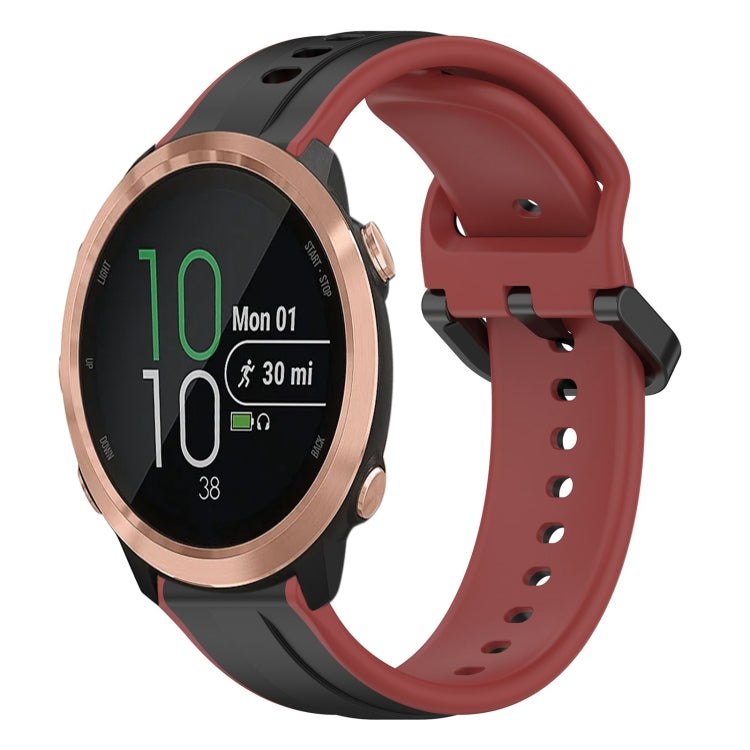 For Garmin Forerunner 645 Music 20mm Convex Loop Two-Color Silicone Watch Band