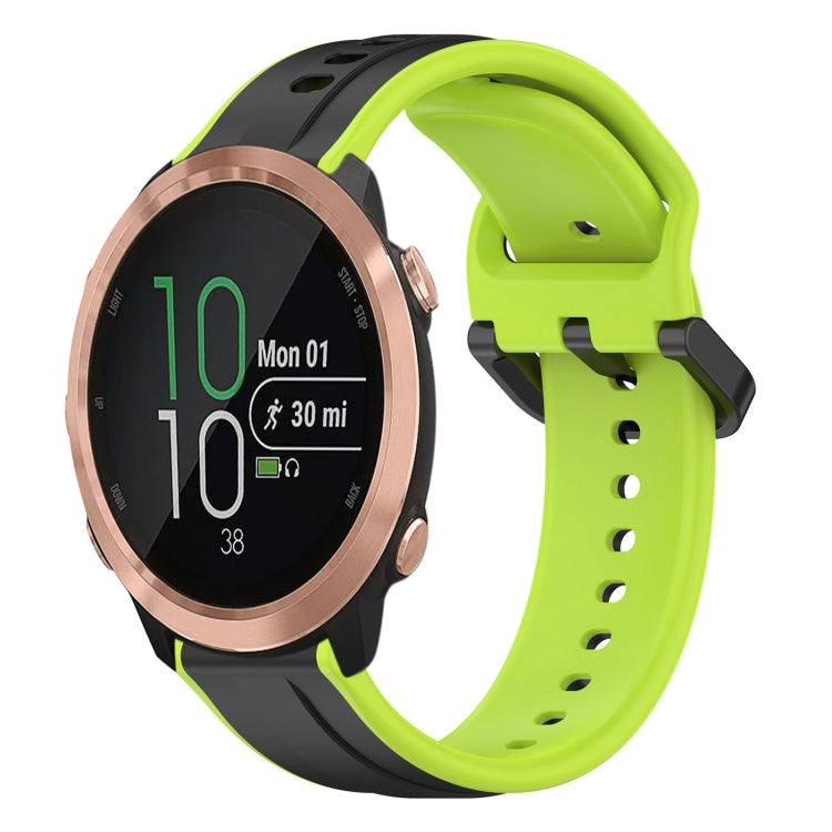 For Garmin Forerunner 645 Music 20mm Convex Loop Two-Color Silicone Watch Band