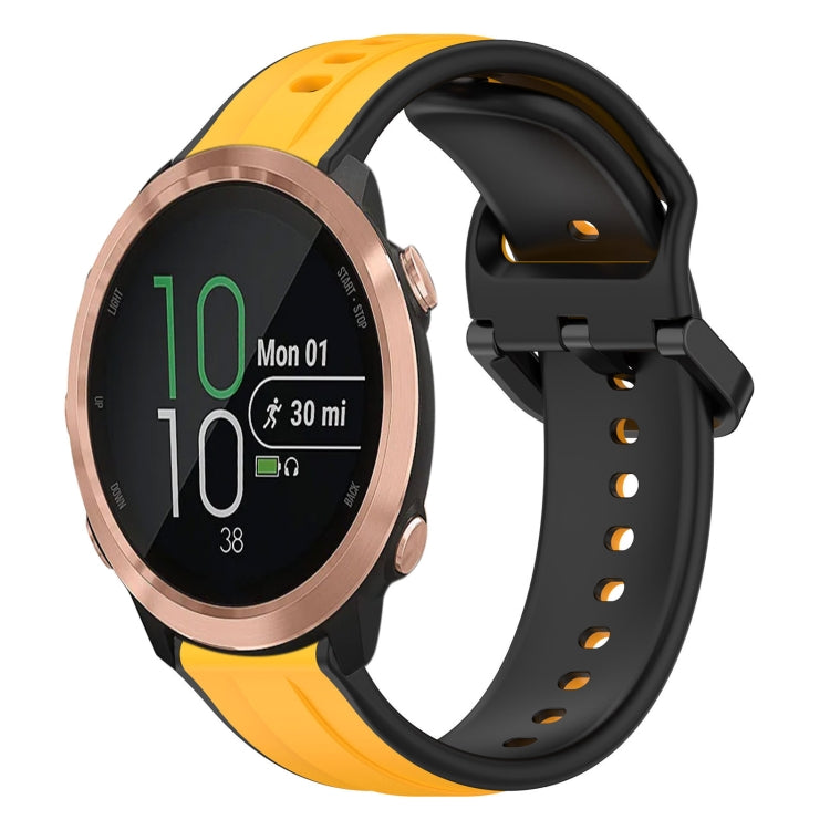 For Garmin Forerunner 645 Music 20mm Convex Loop Two-Color Silicone Watch Band
