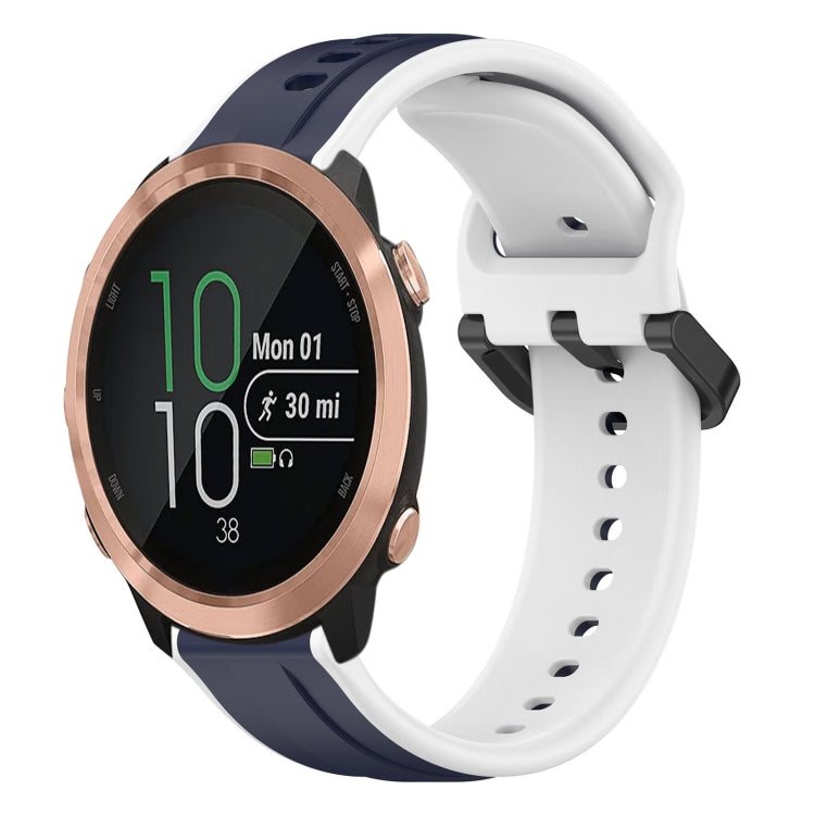 For Garmin Forerunner 645 Music 20mm Convex Loop Two-Color Silicone Watch Band