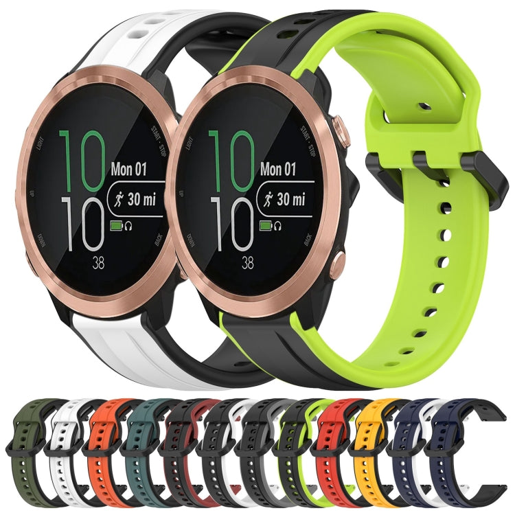 For Garmin Forerunner 645 Music 20mm Convex Loop Two-Color Silicone Watch Band