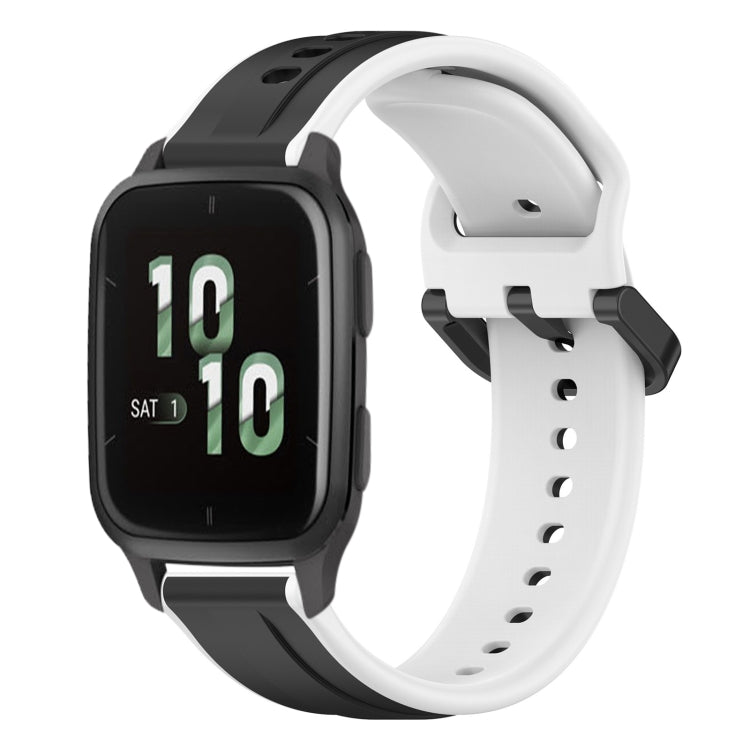 For Garmin Forerunner Sq2 20mm Convex Loop Two-Color Silicone Watch Band