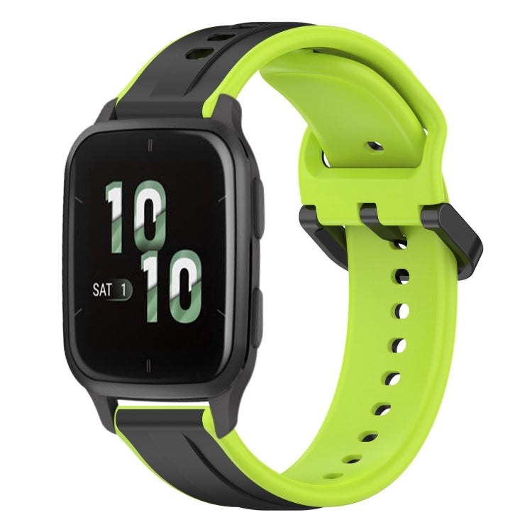For Garmin Forerunner Sq2 20mm Convex Loop Two-Color Silicone Watch Band