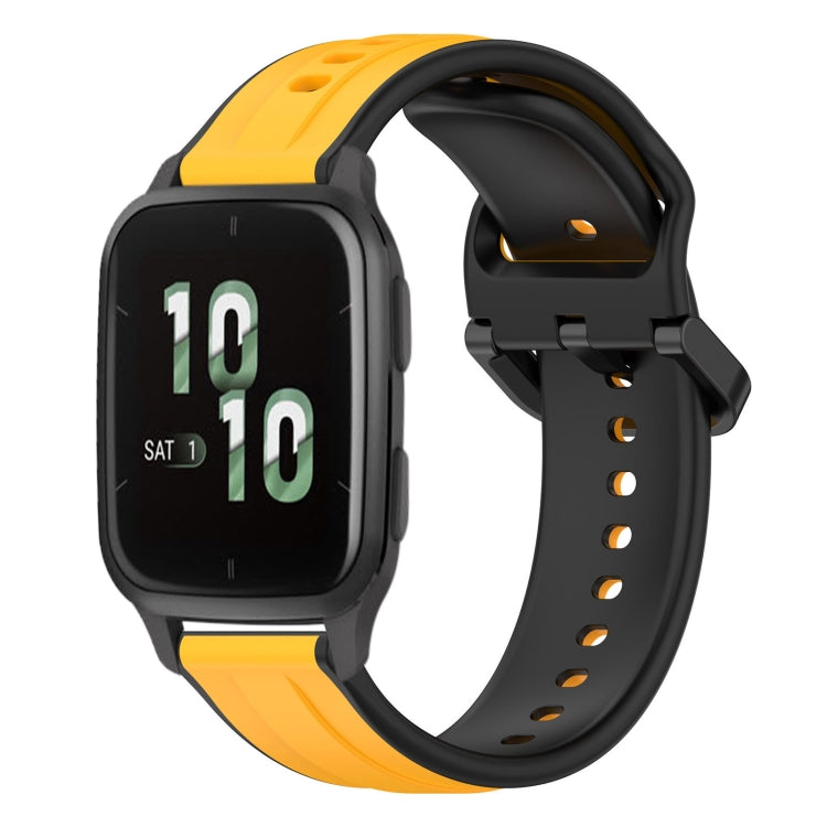 For Garmin Forerunner Sq2 20mm Convex Loop Two-Color Silicone Watch Band