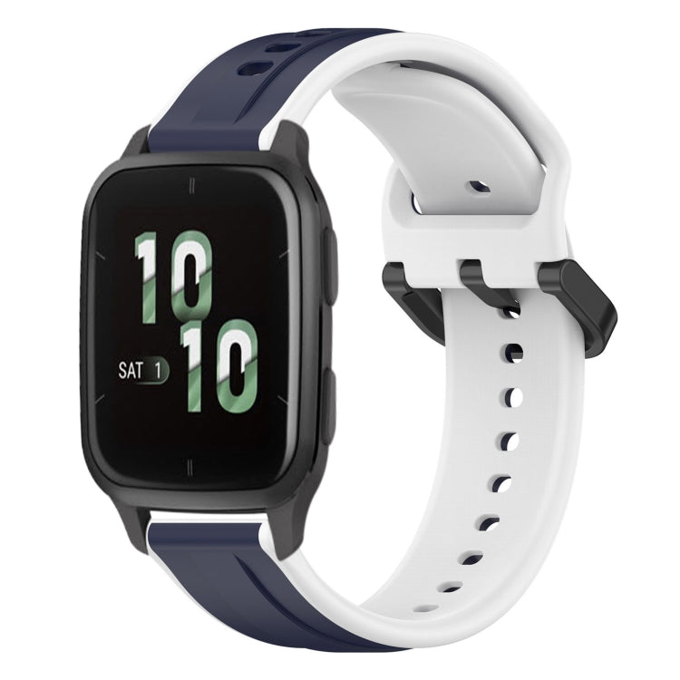 For Garmin Forerunner Sq2 20mm Convex Loop Two-Color Silicone Watch Band