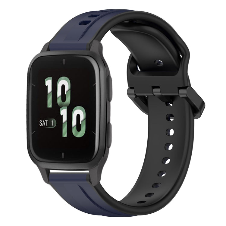 For Garmin Forerunner Sq2 20mm Convex Loop Two-Color Silicone Watch Band