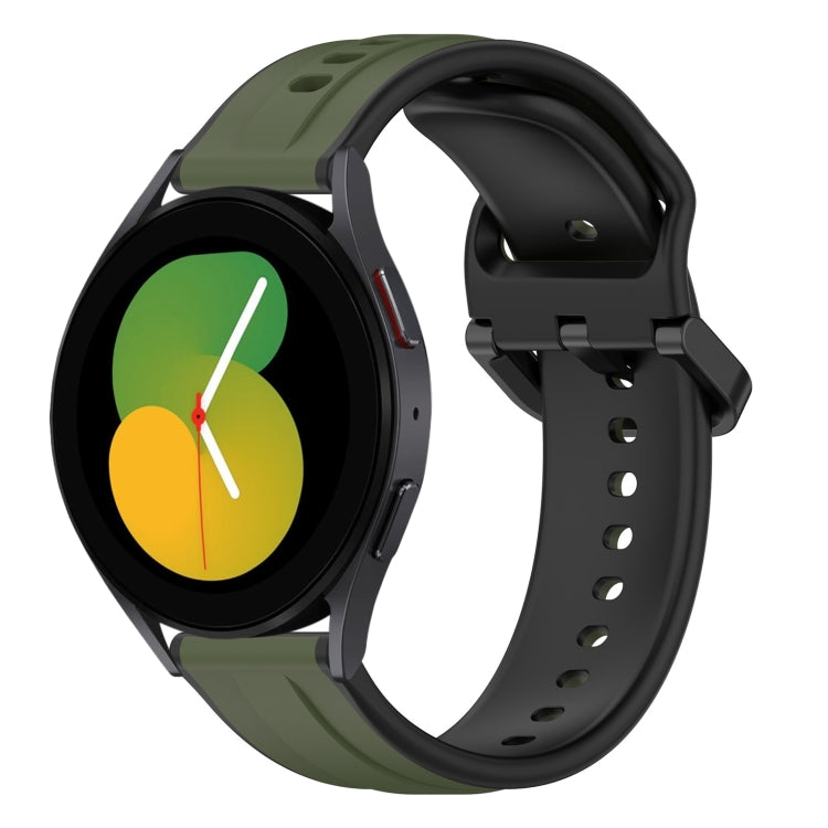 For Samsung Galaxy Watch 5 44mm 20mm Convex Loop Two-Color Silicone Watch Band
