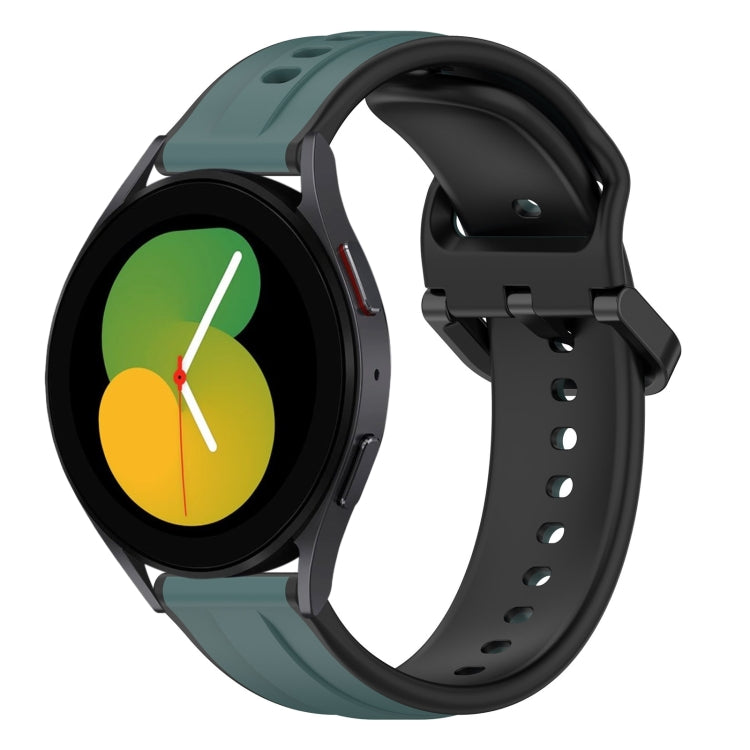 For Samsung Galaxy Watch 5 44mm 20mm Convex Loop Two-Color Silicone Watch Band