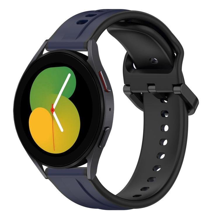 For Samsung Galaxy Watch 5 44mm 20mm Convex Loop Two-Color Silicone Watch Band