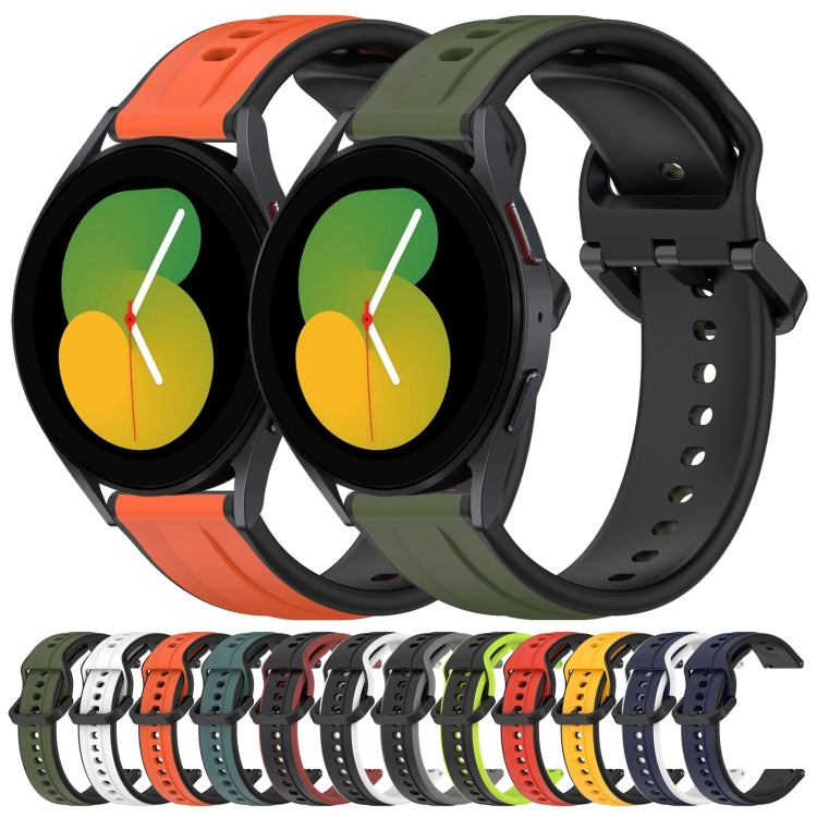 For Samsung Galaxy Watch 5 44mm 20mm Convex Loop Two-Color Silicone Watch Band