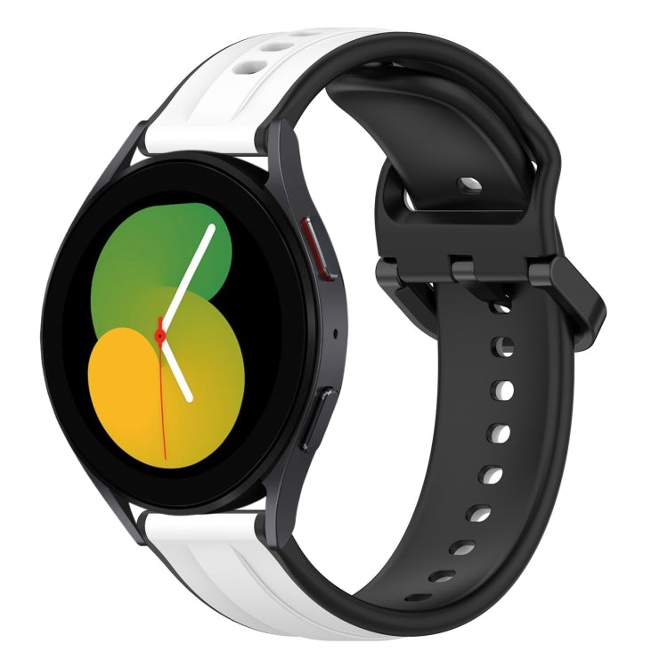 For Samsung Galaxy Watch 5 40mm 20mm Convex Loop Two-Color Silicone Watch Band