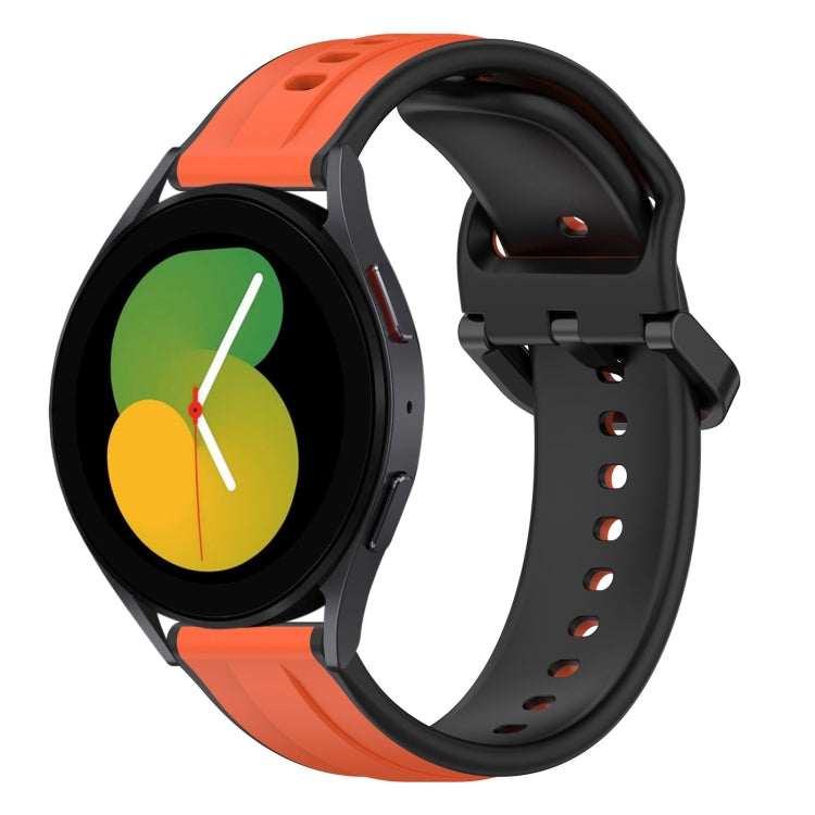 For Samsung Galaxy Watch 5 40mm 20mm Convex Loop Two-Color Silicone Watch Band
