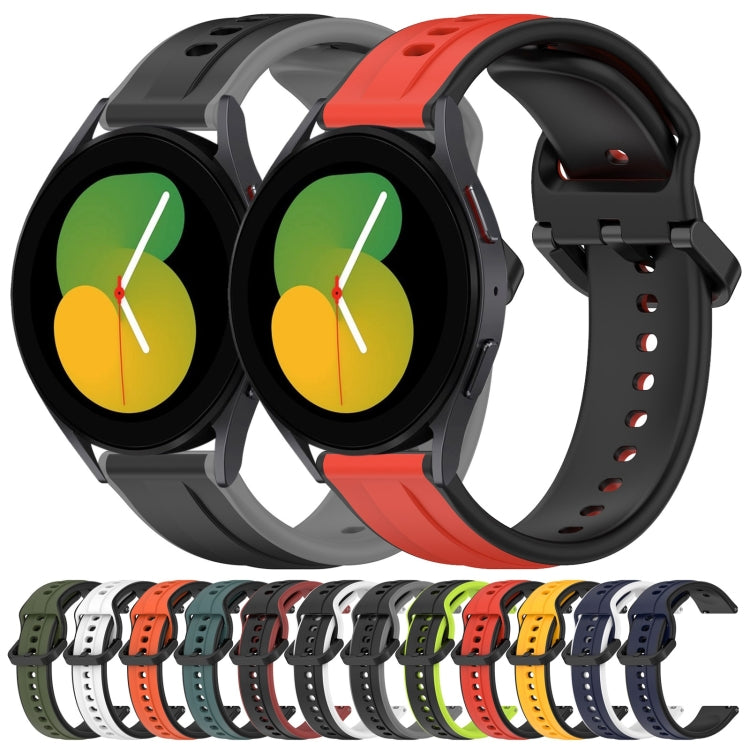For Samsung Galaxy Watch 5 40mm 20mm Convex Loop Two-Color Silicone Watch Band