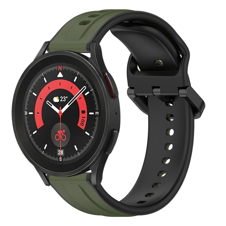 For Samsung Galaxy Watch 5 Pro 45mm 20mm Convex Loop Two-Color Silicone Watch Band