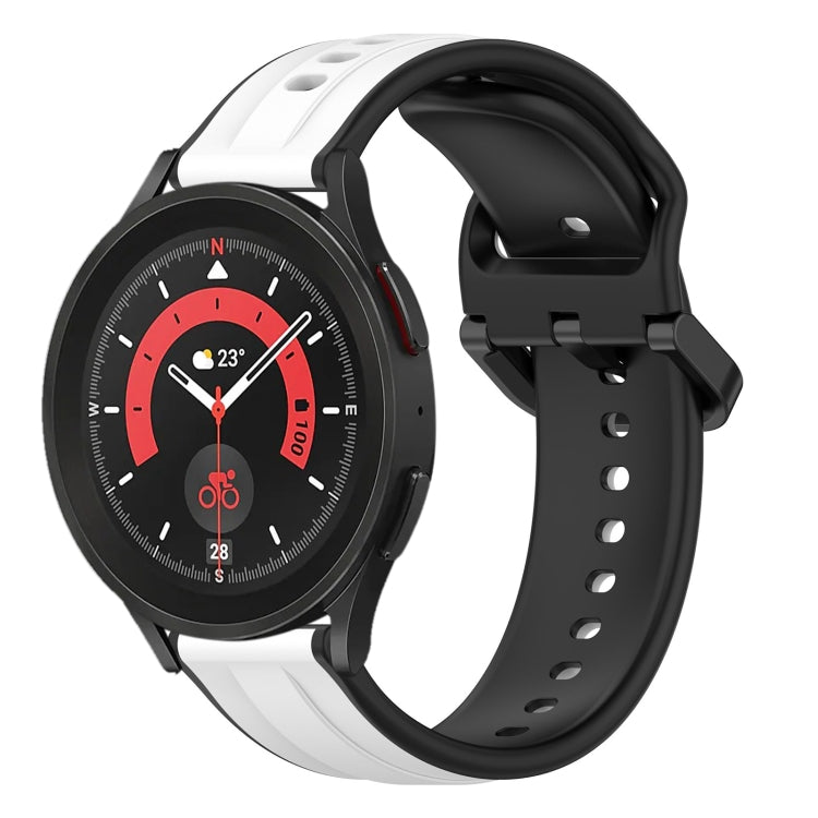 For Samsung Galaxy Watch 5 Pro 45mm 20mm Convex Loop Two-Color Silicone Watch Band