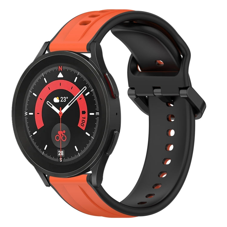 For Samsung Galaxy Watch 5 Pro 45mm 20mm Convex Loop Two-Color Silicone Watch Band