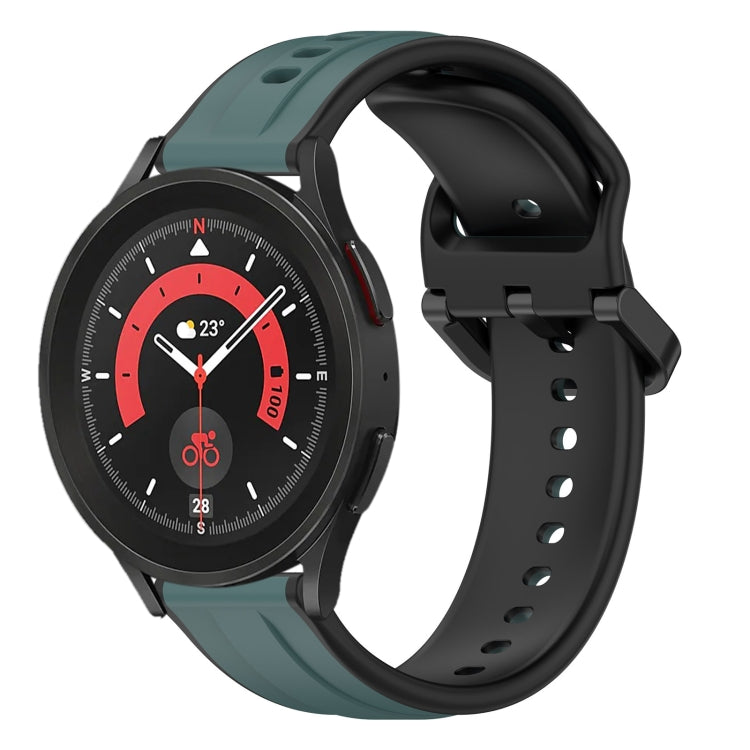 For Samsung Galaxy Watch 5 Pro 45mm 20mm Convex Loop Two-Color Silicone Watch Band