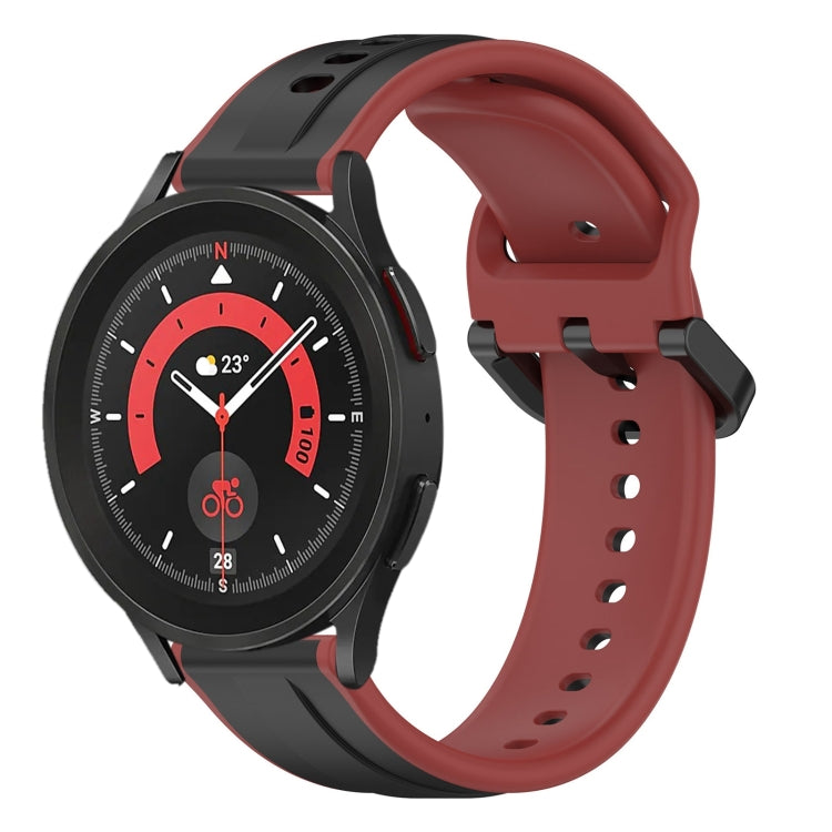 For Samsung Galaxy Watch 5 Pro 45mm 20mm Convex Loop Two-Color Silicone Watch Band