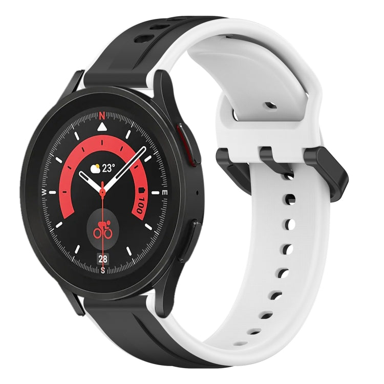 For Samsung Galaxy Watch 5 Pro 45mm 20mm Convex Loop Two-Color Silicone Watch Band