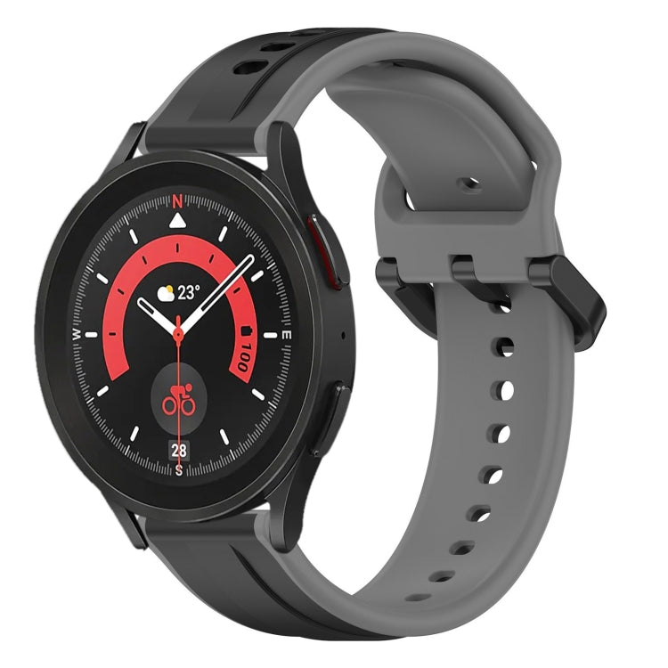 For Samsung Galaxy Watch 5 Pro 45mm 20mm Convex Loop Two-Color Silicone Watch Band