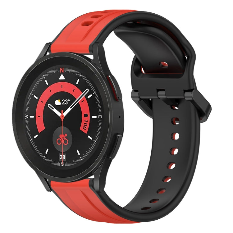 For Samsung Galaxy Watch 5 Pro 45mm 20mm Convex Loop Two-Color Silicone Watch Band