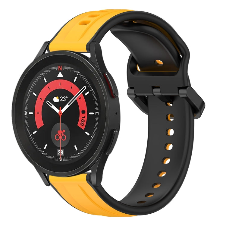 For Samsung Galaxy Watch 5 Pro 45mm 20mm Convex Loop Two-Color Silicone Watch Band