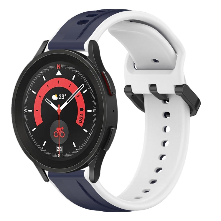 For Samsung Galaxy Watch 5 Pro 45mm 20mm Convex Loop Two-Color Silicone Watch Band