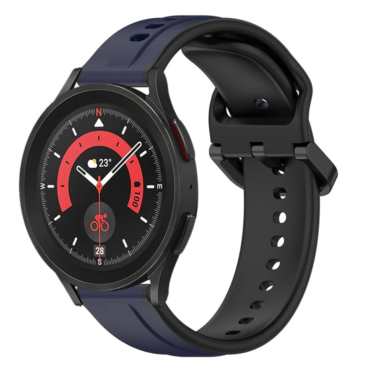 For Samsung Galaxy Watch 5 Pro 45mm 20mm Convex Loop Two-Color Silicone Watch Band