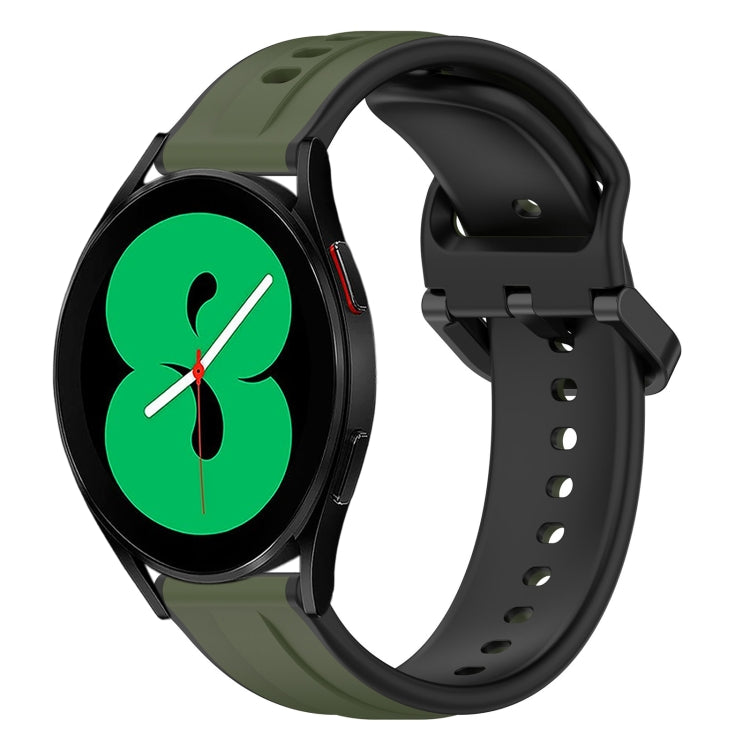 For Samsung Galaxy Watch 4 44mm 20mm Convex Loop Two-Color Silicone Watch Band