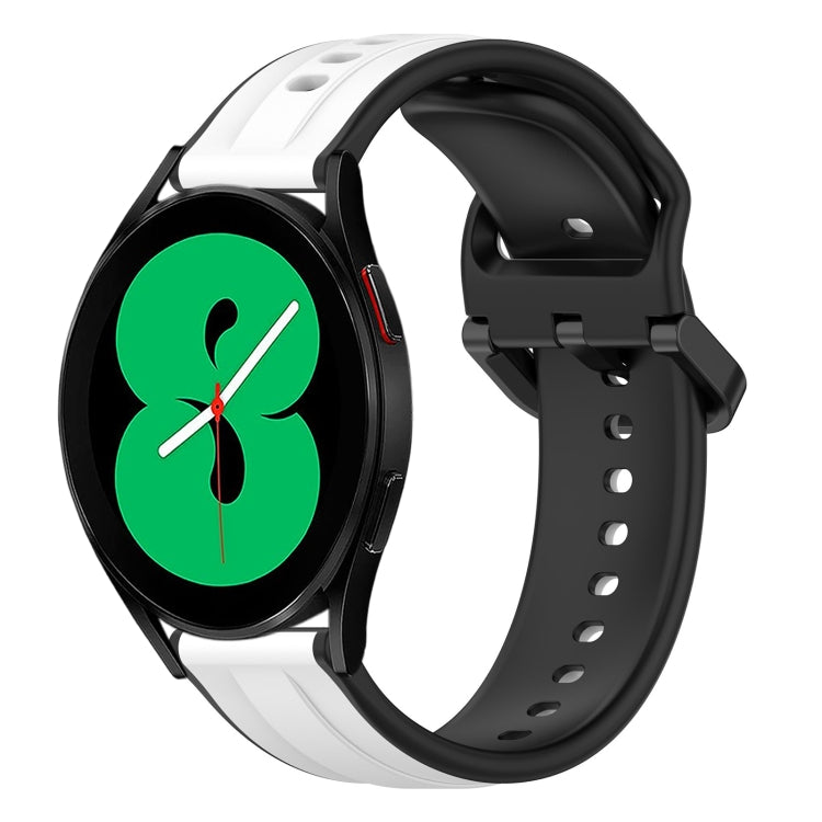 For Samsung Galaxy Watch 4 44mm 20mm Convex Loop Two-Color Silicone Watch Band