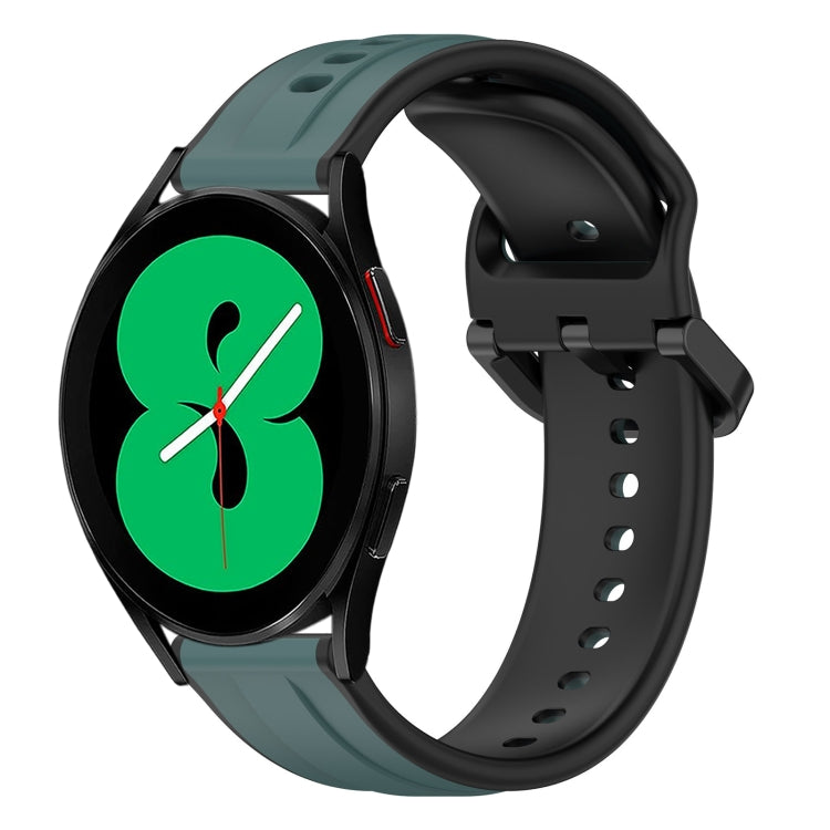 For Samsung Galaxy Watch 4 44mm 20mm Convex Loop Two-Color Silicone Watch Band