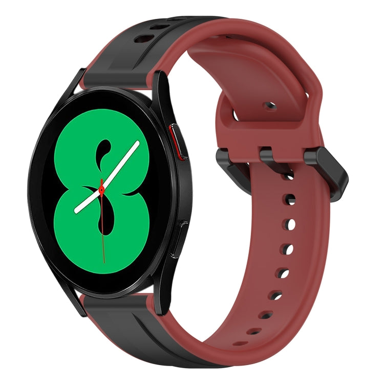 For Samsung Galaxy Watch 4 44mm 20mm Convex Loop Two-Color Silicone Watch Band