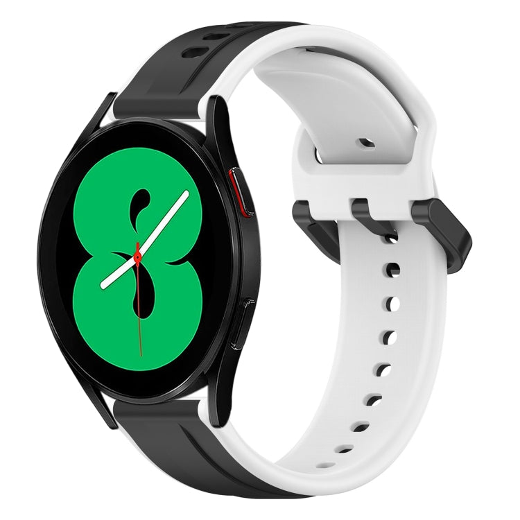 For Samsung Galaxy Watch 4 44mm 20mm Convex Loop Two-Color Silicone Watch Band