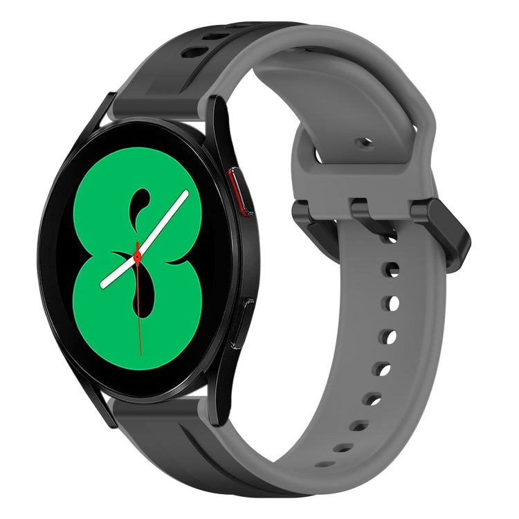 For Samsung Galaxy Watch 4 44mm 20mm Convex Loop Two-Color Silicone Watch Band