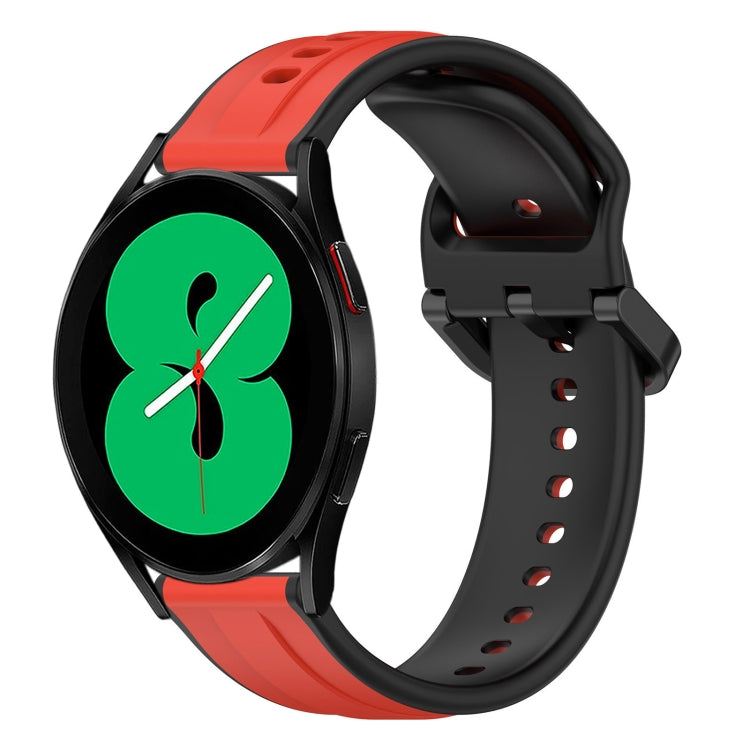 For Samsung Galaxy Watch 4 44mm 20mm Convex Loop Two-Color Silicone Watch Band