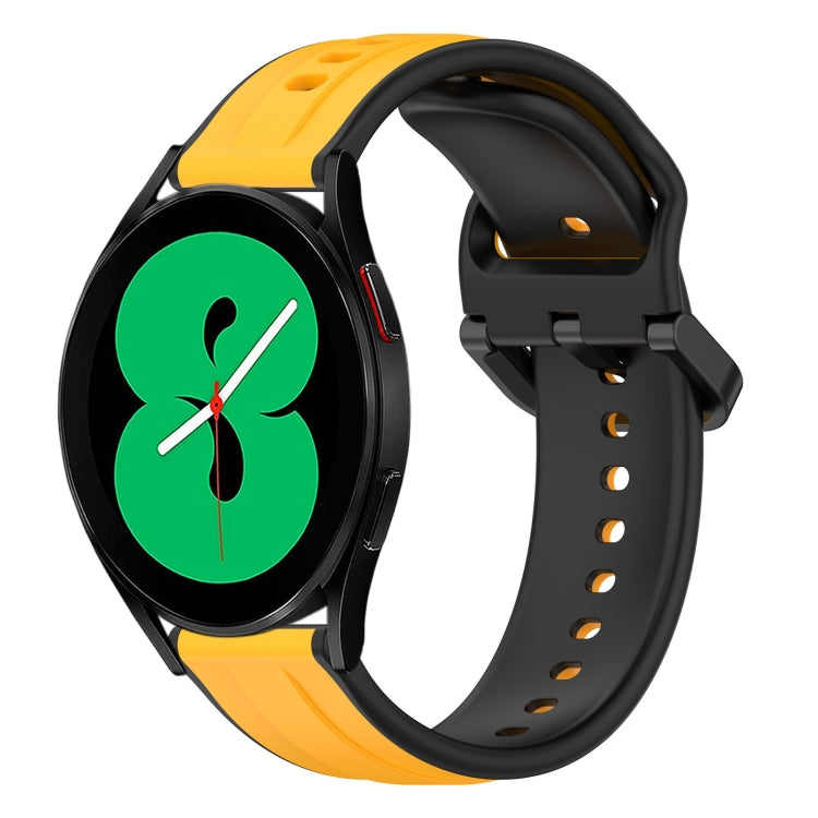 For Samsung Galaxy Watch 4 44mm 20mm Convex Loop Two-Color Silicone Watch Band