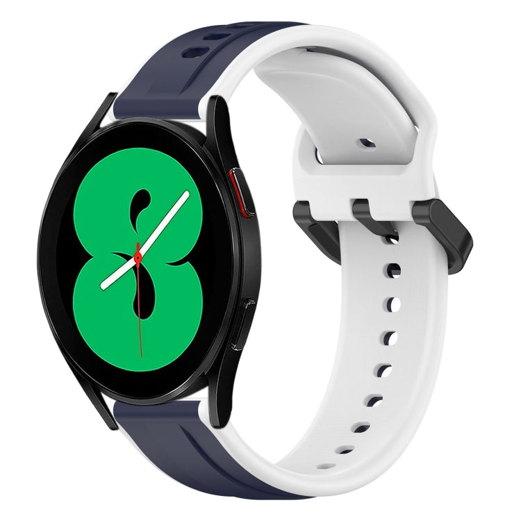 For Samsung Galaxy Watch 4 44mm 20mm Convex Loop Two-Color Silicone Watch Band