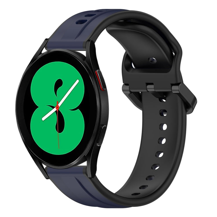 For Samsung Galaxy Watch 4 44mm 20mm Convex Loop Two-Color Silicone Watch Band