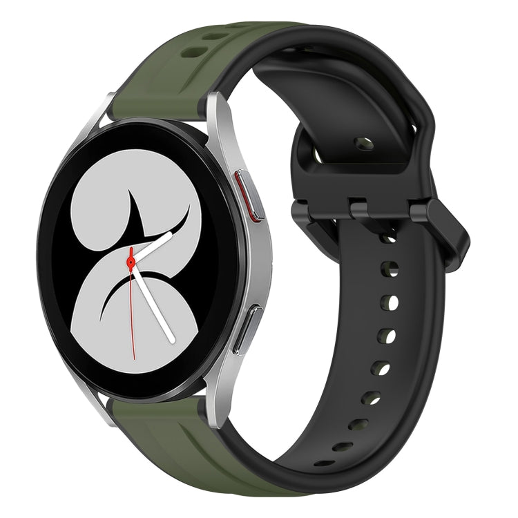 For Samsung Galaxy Watch 4 40mm 20mm Convex Loop Two-Color Silicone Watch Band