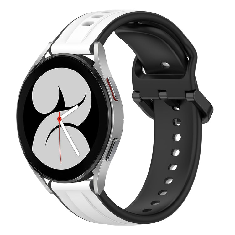 For Samsung Galaxy Watch 4 40mm 20mm Convex Loop Two-Color Silicone Watch Band