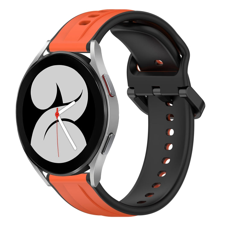 For Samsung Galaxy Watch 4 40mm 20mm Convex Loop Two-Color Silicone Watch Band