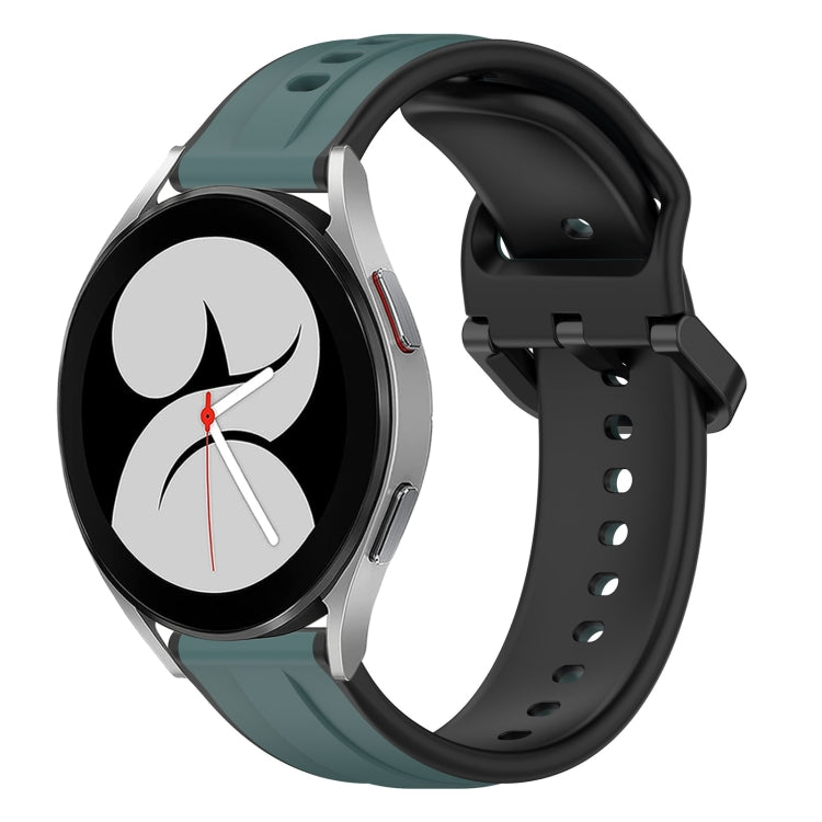 For Samsung Galaxy Watch 4 40mm 20mm Convex Loop Two-Color Silicone Watch Band