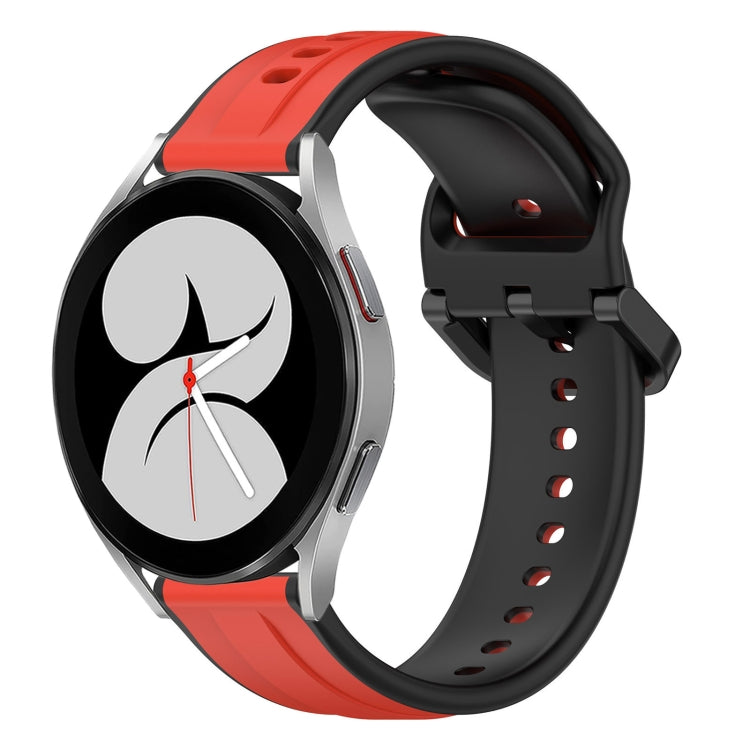 For Samsung Galaxy Watch 4 40mm 20mm Convex Loop Two-Color Silicone Watch Band